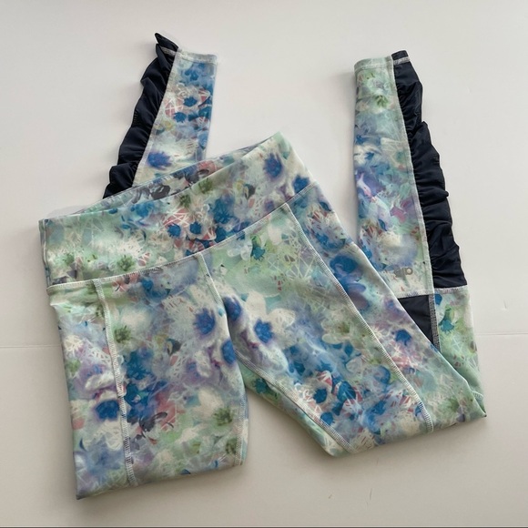 Alo Yoga Alo Runway Yoga Leggings Floral Glo/Ombre Blue Mesh S Small - Picture 6 of 9